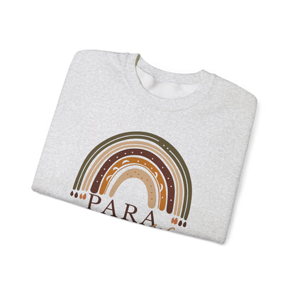 Boho Rainbow Para Educator Sweatshirt – Minimalist Paraprofessional Crewneck, Teacher Appreciation Gift