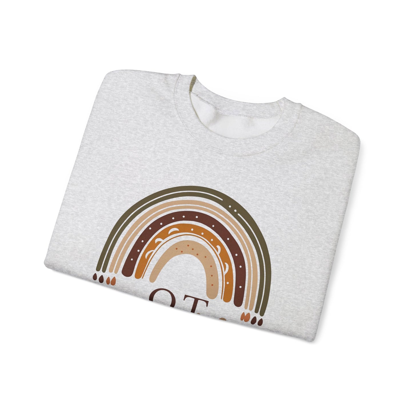 Boho Rainbow OT Sweatshirt – Minimalist Occupational Therapist Crewneck, Therapy Gift